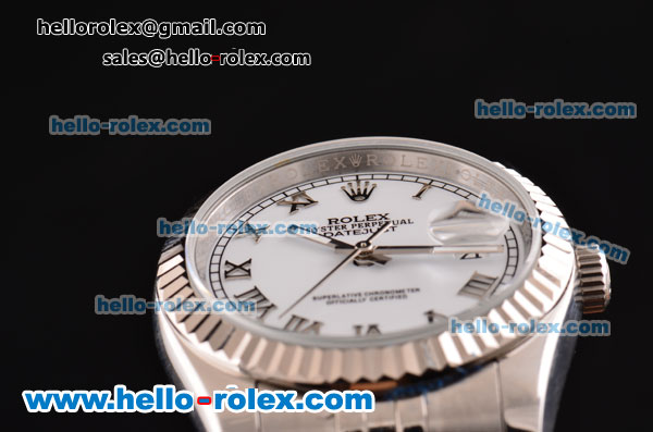 Rolex Datejust Automatic Movement Full Steel with ETA Coating Case and White Dial - Click Image to Close